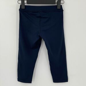 GK Elite Sportswear Dry Tech Workout Capri Legging Low Rise Navy Blue Women XS